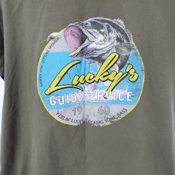 Gander Mnt Graphic Design T-Shirt " Lucky's Guide Service" Size L - Picture 3 of 7